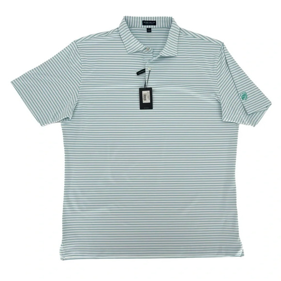 Peter Millar Other - NWT Peter Millar Crown Crafted Performance Jersey Polo Shirt Turquoise Stripe XL